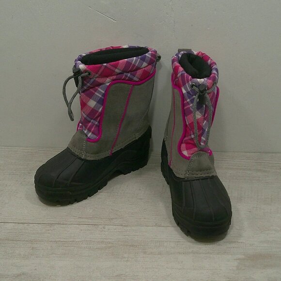 Sporto Purple Pink Plaid Frost G Snow Winter Duck Boots w/ Inserts Size 11 - Picture 2 of 12